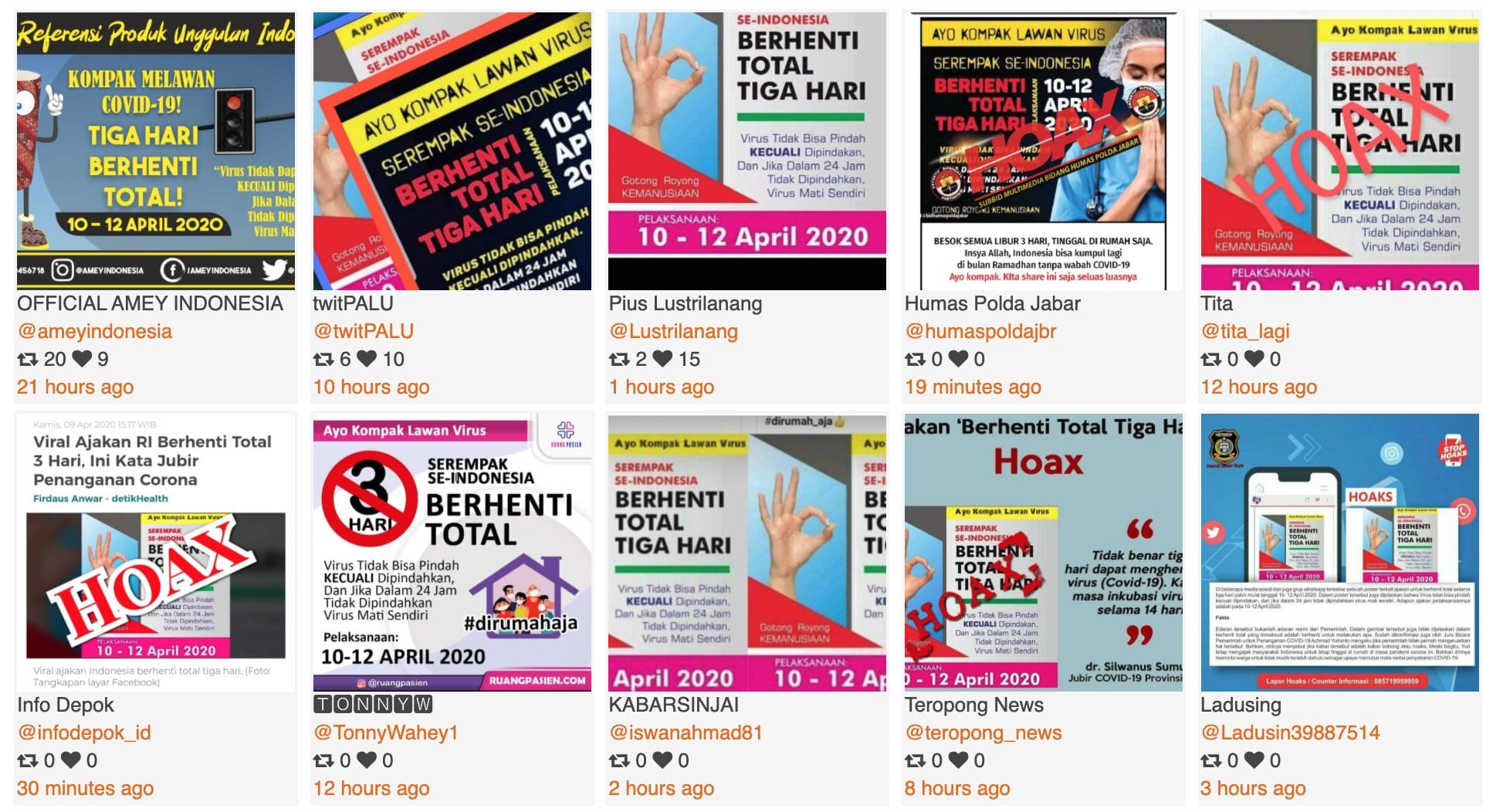 HOAX "BERHENTI TOTAL 3 HARI"