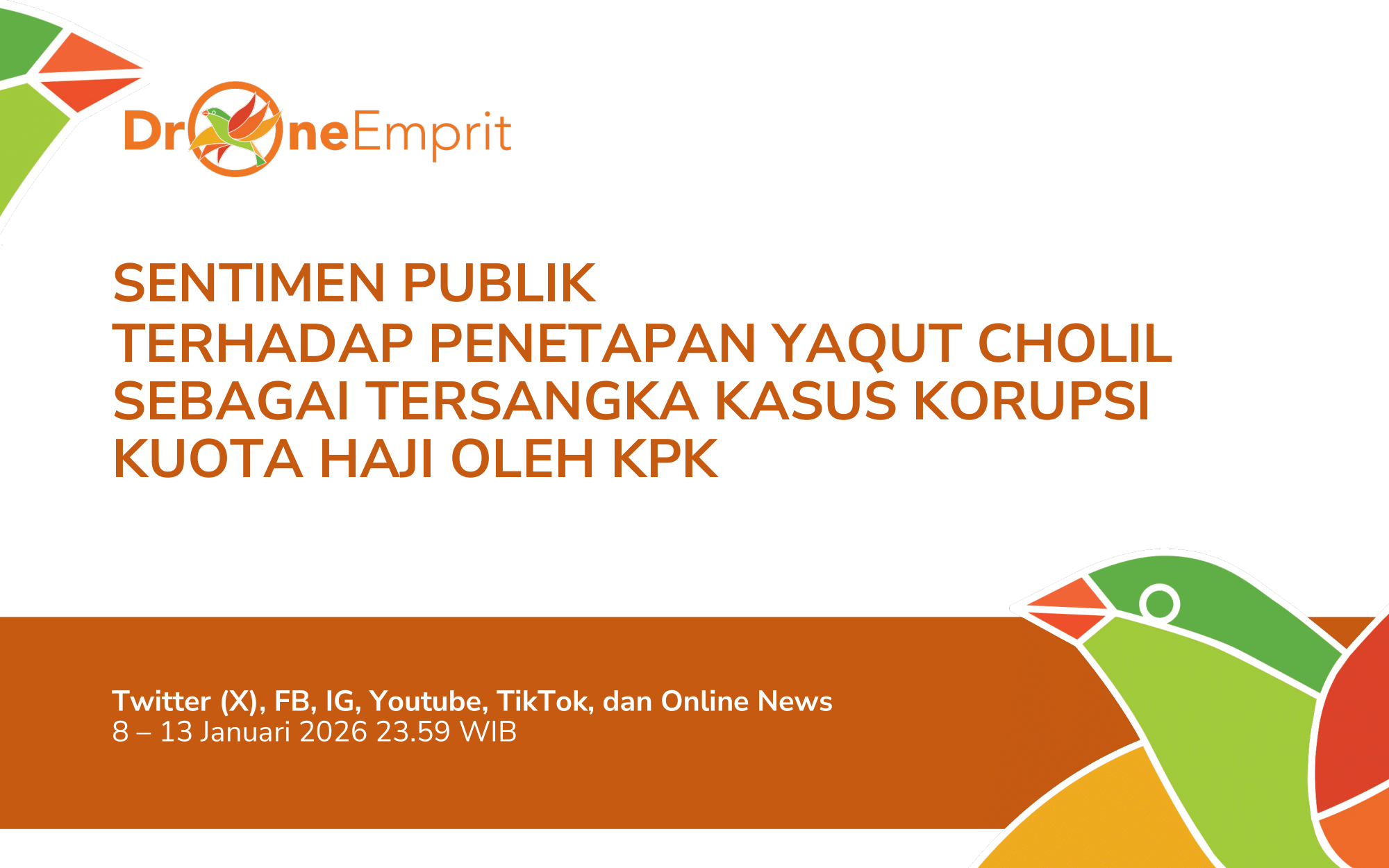 SENTIMEN PUBLIK TERHADAP PENETAPAN YAQUT CHOLIL SEBAGAI TERSANGKA KASUS KORUPSI KUOTA HAJI OLEH KPK