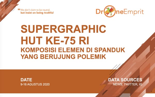 SUPERGRAPHIC LOGO HUT KE-75 RI
KOMPOSISI ELEMEN DI SPANDUK YANG BERUJUNG POLEMIK