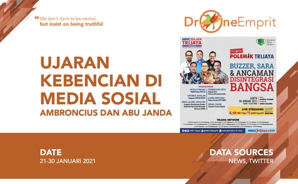 ANALISIS UJARAN KEBENCIAN DI MEDIA SOSIAL 
(AMBRONCIUS DAN ABU JANDA)