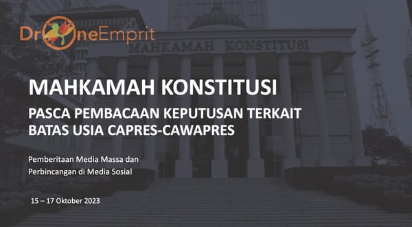 MAHKAMAH KONSTITUSI
PASCA PEMBACAAN KEPUTUSAN TERKAIT BATAS USIA CAPRES-CAWAPRES